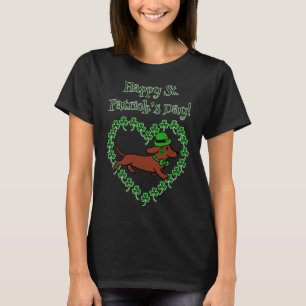 St Patrick S Day Red Smooth Dachshund T-shirt
