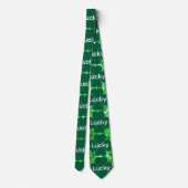 St. Patrick’s day schittert glittergroene shamrock Stropdas (Achterkant)