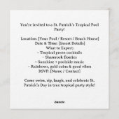 St. Patrick’s Tropical Pool Party Invitation  (Dos)