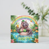 St. Patrick’s Tropical Pool Party Invitation  Kaart (Staand voorkant)