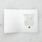 St. Patrick Shamrock Basket Religious Blessing Kaart (Binnen)