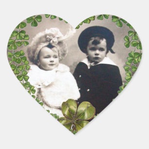 ST.PATRICK SHAMROCK HART BRUILOFT FOTOSJABLOON HART STICKER