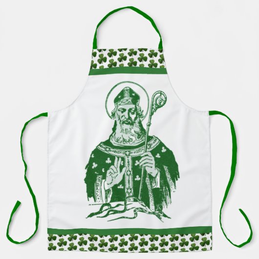St. Patrick Shamrocks Groen katholiek Apron Schort (Voorkant)
