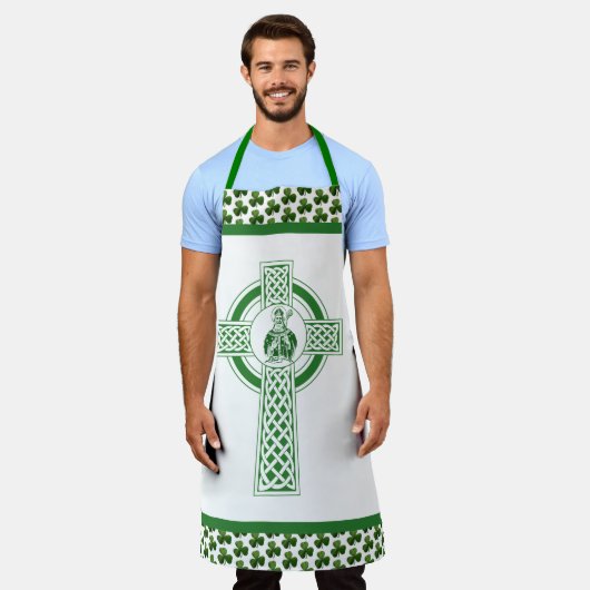 St. Patrick Shamrocks Groen katholiek Apron Schort (Gedragen)