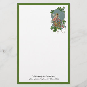 St. Patrick Shamrocks Religieuze Scripture Angel Briefpapier