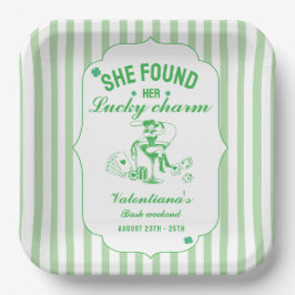 St patrick she found her lcuky charm bachelorette  papieren bordje