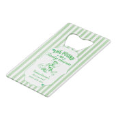 St patrick she found her lucky charm  bachelorette kredietkaart flessenopener (Voorkant Gekanteld)