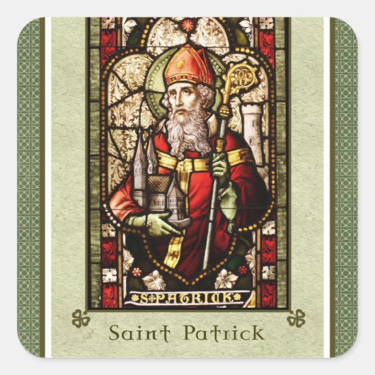 St. Patrick | Sint-Patrick's Day Square Stickers (Voorkant)