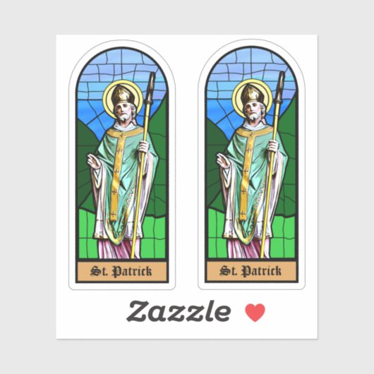 St. Patrick Statue Aangepast-Snijde VinylSticker Sticker (Vel)