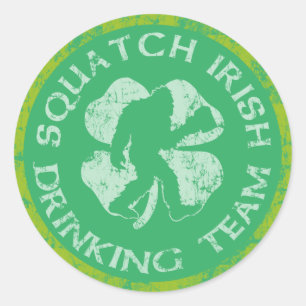 St Patrick Team van Squatch van de Dag het Ierse Ronde Sticker