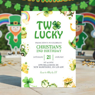 St Patrick Twee Gelukkige Verjaardagsuitnodiging Kaart
