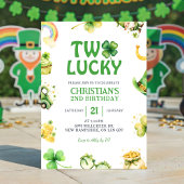 St Patrick Two Lucky Birthday Invitation
