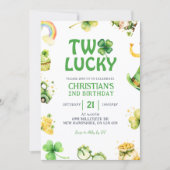 St Patrick Two Lucky Birthday Invitation (Devant)