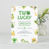 St Patrick Two Lucky Birthday Invitation (Debout devant)