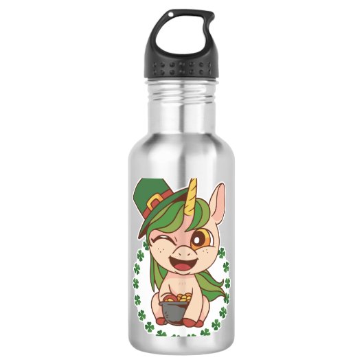 St Patrick Unicorn Waterfles (Voorkant)