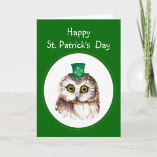 St. Patrick van de douane de Gelukkige Leuke Uil Kaart