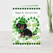 St. Patrick van de zwarte en Tan Dachsund de Kaart (Voorkant)