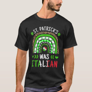 St Patrick was Italiaans leopard Print Rainbow Sha T-shirt