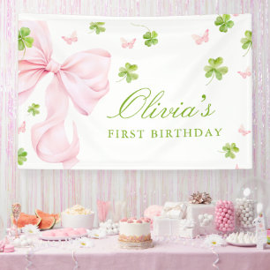 St. Patricks 1e verjaardag meisje banner feest tek
