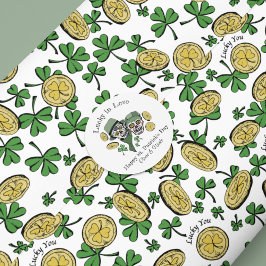 St Patricks Aangepaste naam Groene Schedel Gelukki Ronde Sticker