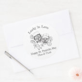 St Patricks Aangepaste naam Sugar Skull Lucky in L Ronde Sticker (Envelop)