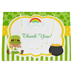 St. Patricks African American Girl Baby shower Groot Cadeauzakje