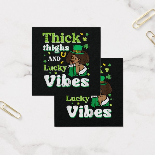 St Patricks Afro Cuisses Épaisses Vibes Chanceuses (Bureau)