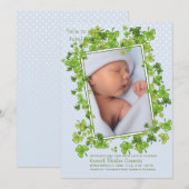 St. Patrick's Baby boy Faire-part de naissance pho (Devant / Derrière)
