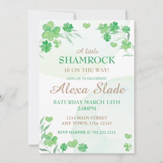 St. Patrick's Baby shower Uitnodiging (Voorkant)