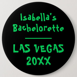 St Patricks Bachelorette in Vegas Neon Groen Zwart Ronde Button 6,0 Cm