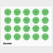 St Patrick's Birthday Boy met Shamrocks Ronde Sticker (Vel)