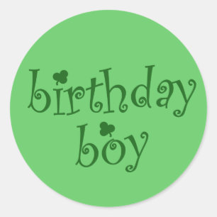 St Patrick's Birthday Boy met Shamrocks Ronde Sticker