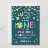 St. Patrick's Birthday Invitation Lucky Lady Party (Devant)
