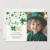 St. Patrick's Birthday Invitation Lucky One Party (Devant)