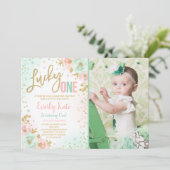 St. Patrick's Birthday Invitation Lucky One Party (Debout devant)