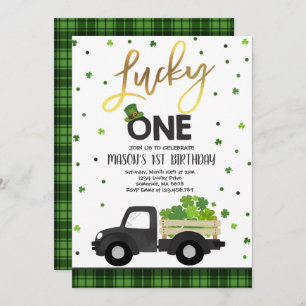 St. Patrick's Birthday Invitation Lucky One Party Kaart