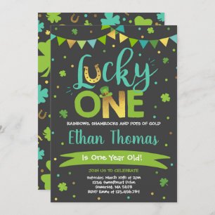 St. Patrick's Birthday Invitation Lucky One Party Kaart