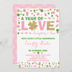 St. Patrick's Birthday Invitation Petit Shamrock