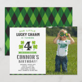 St Patrick's Birthday Invitation with Photo Kaart (Voorkant / Achterkant)