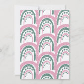 St. Patricks Birthday Rainbow Hand Drawn Pink Invi Kaart (Achterkant)
