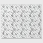 St Patricks Black & White Irish Sugar Skulls Cadeaupapier (Vlak)