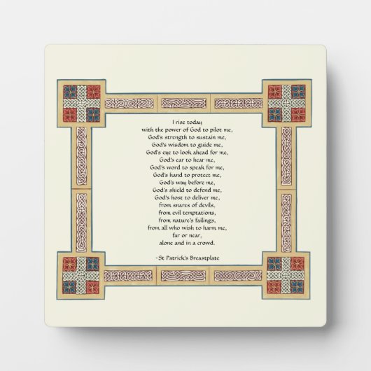 St. Patrick's Breastplate Prayer met Keltische Kno Fotoplaat (Voorkant)
