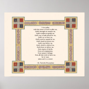St. Patrick's Breastplate Prayer met Keltische Kno Poster