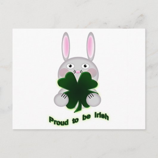 St. Patricks Bunny Proud om Irish Shamrock te word Briefkaart (Voorkant)