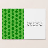 St. Patrick's Cat and Shamrocks Drawing, ZKOA Folie Kaarten (Binnen)