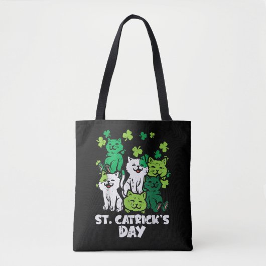 St Patricks Catricks Dag Katten Saint Pattys Draagtas (Voorkant)