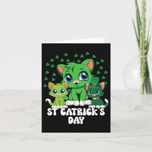 St Patricks Catricks Day Cats Green Saint Pattys Kaart