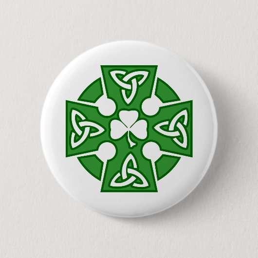 St Patrick's Celtic cross Ronde Button 5,7 Cm (Voorkant)