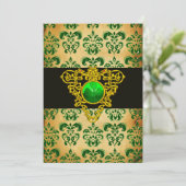 ST. PATRICK'S CELTIC HEART Green Damask Parchment Kaart (Staand voorkant)
