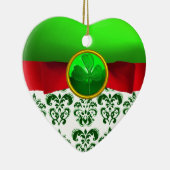 ST PATRICK'S CELTIC HEART GREEN SHAMROCK MONOGRAM KERAMISCH ORNAMENT (Rechts)